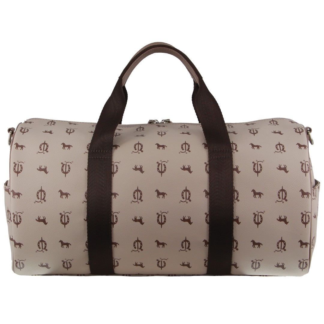 Canvas Bags Pierre Cardin Leather Canvas Print Design Duffle Bag Feminino Bege | 2387-GIMWC