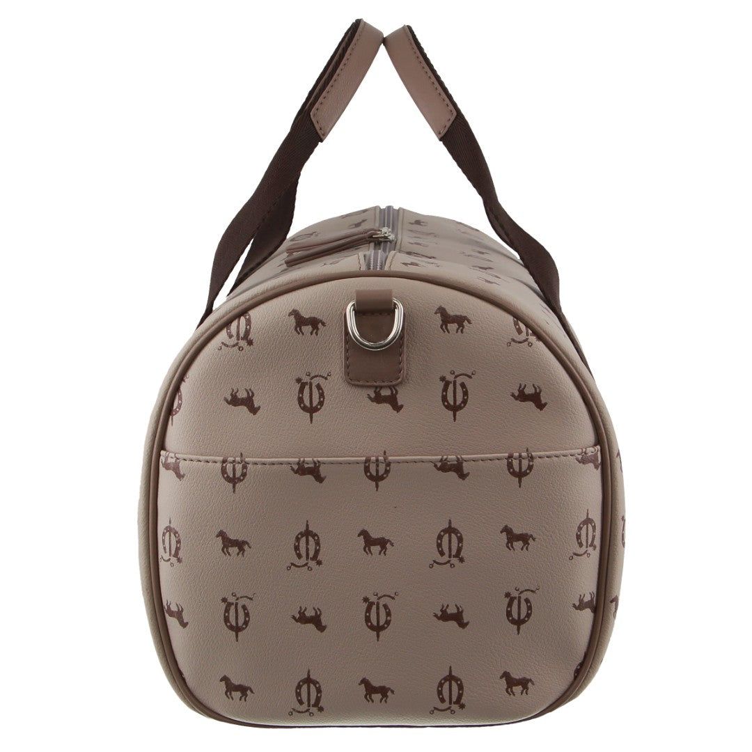 Canvas Bags Pierre Cardin Leather Canvas Print Design Duffle Bag Masculino Bege | 9731-ZSEXT