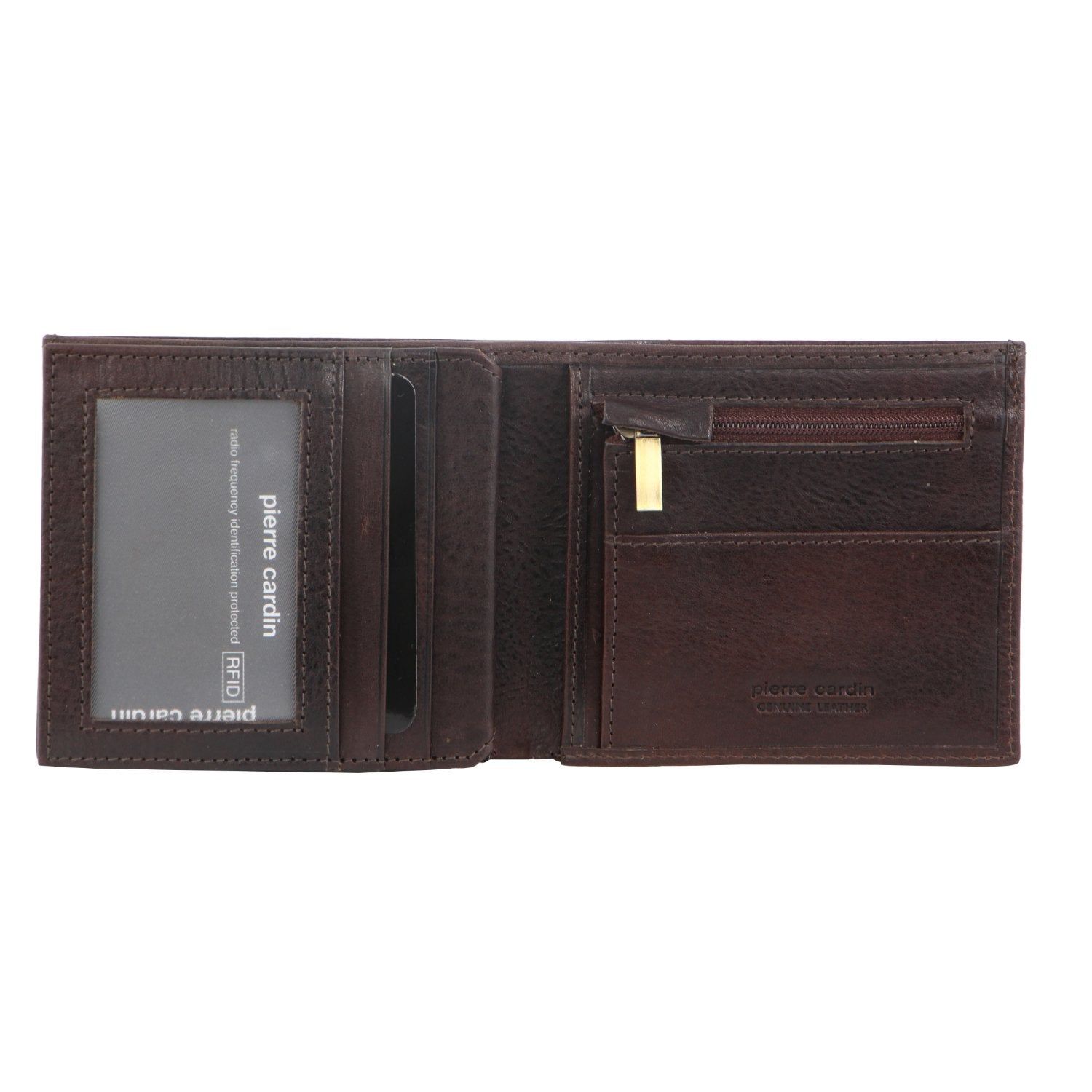 Carteira Trifold Pierre Cardin Italian Leather Tri-Fold Wallet Masculino Chocolate | 1960-SAMCU
