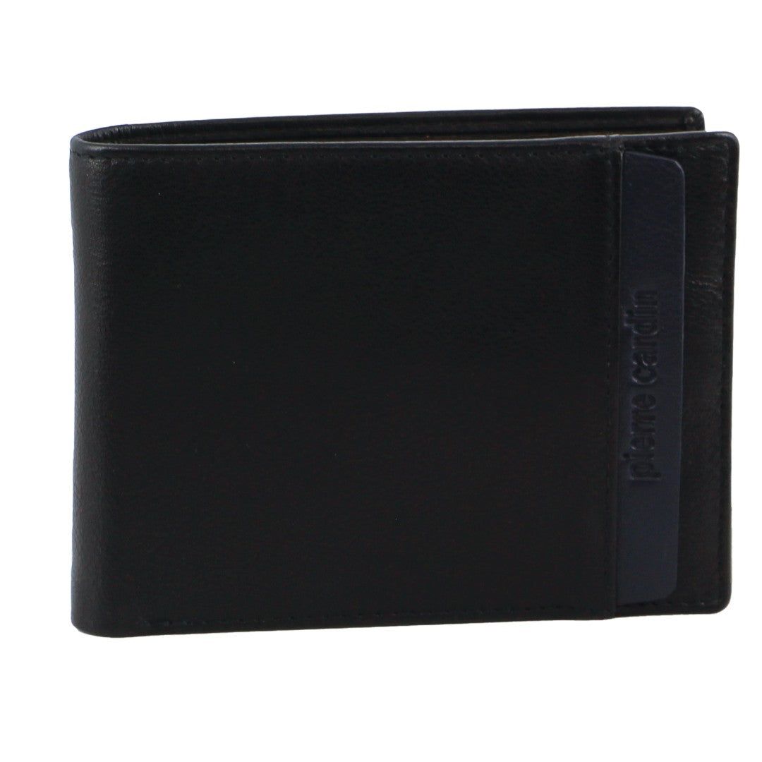Carteira Trifold Pierre Cardin Italian Leather Two Tone Tri-Fold Wallet Masculino Pretas | 6187-NTGEF