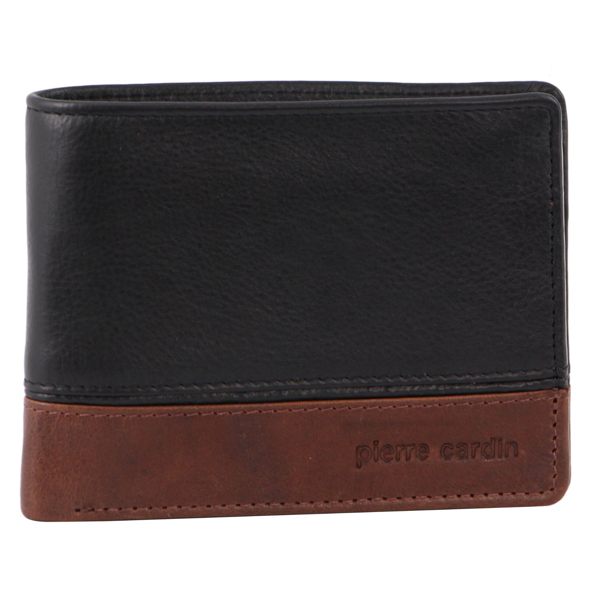 Carteira Trifold Pierre Cardin Leather 2-Tone Tri-Fold Wallet Masculino Pretas Marrom | 7306-KNEZT