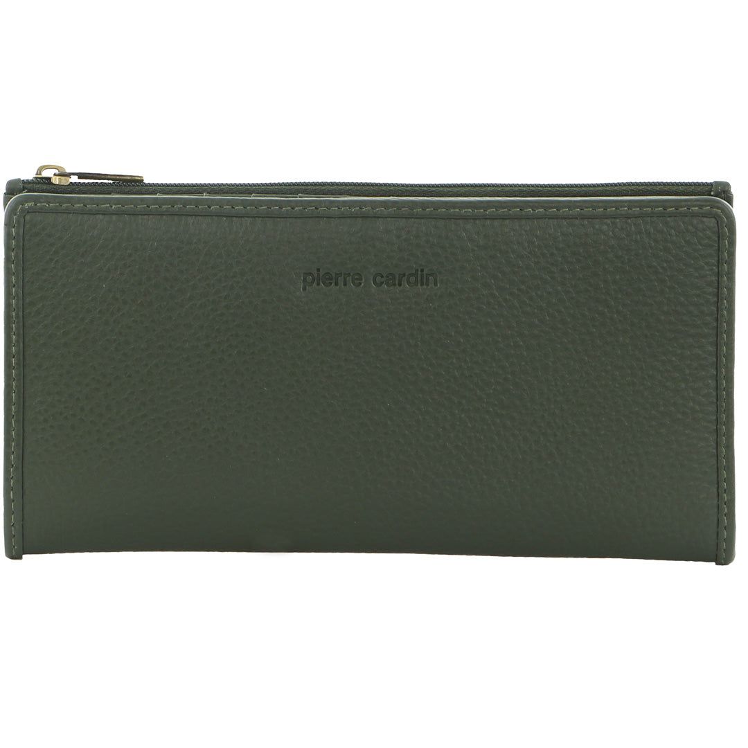 Carteiras Grandes Pierre Cardin Genuine Leather Bi-Fold Wallet Feminino Roxo | 4673-CGWBZ