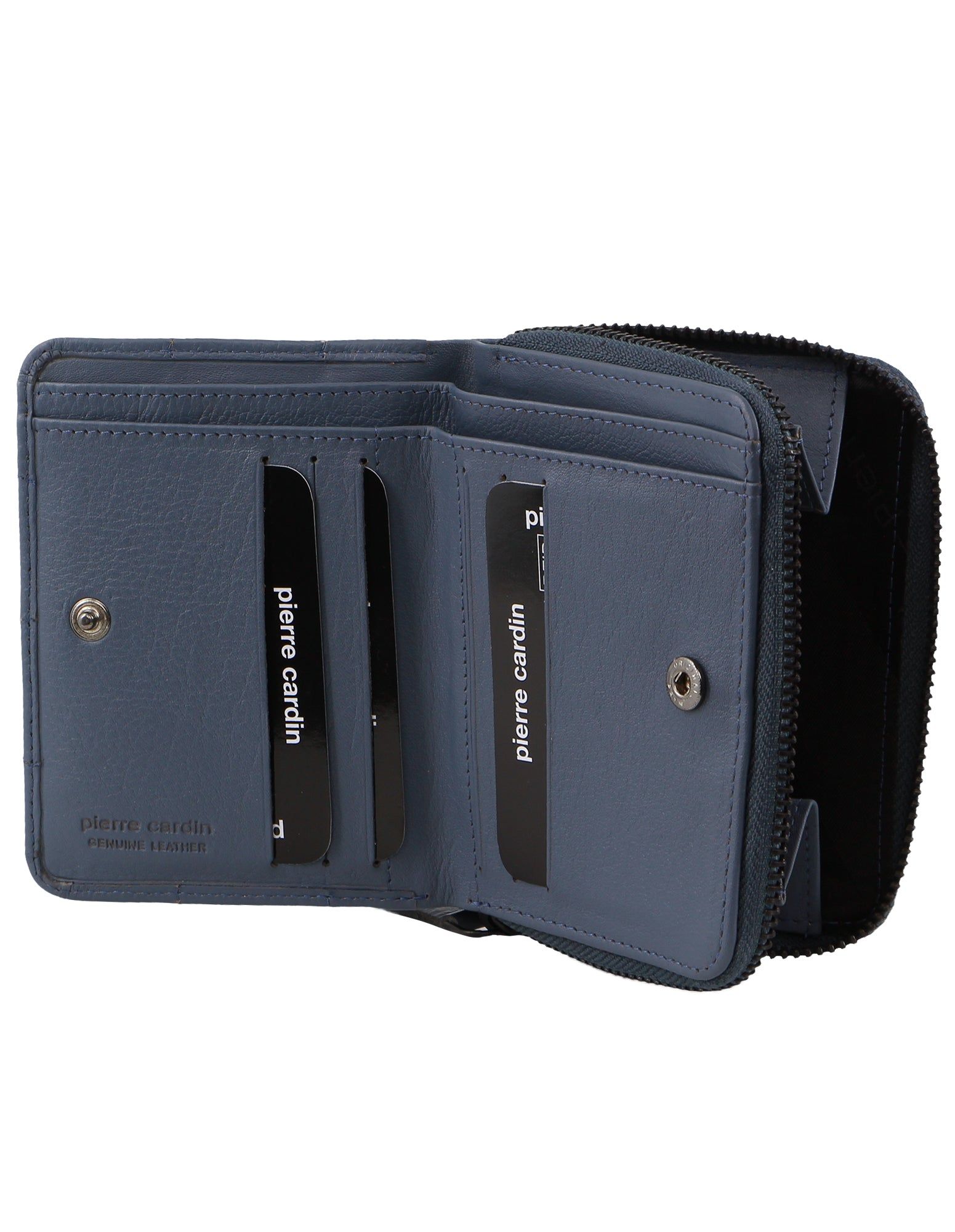 Carteiras Grandes Pierre Cardin Italian Pleated Leather Press Stud Wallet Feminino Turquesa | 3816-EUAGM