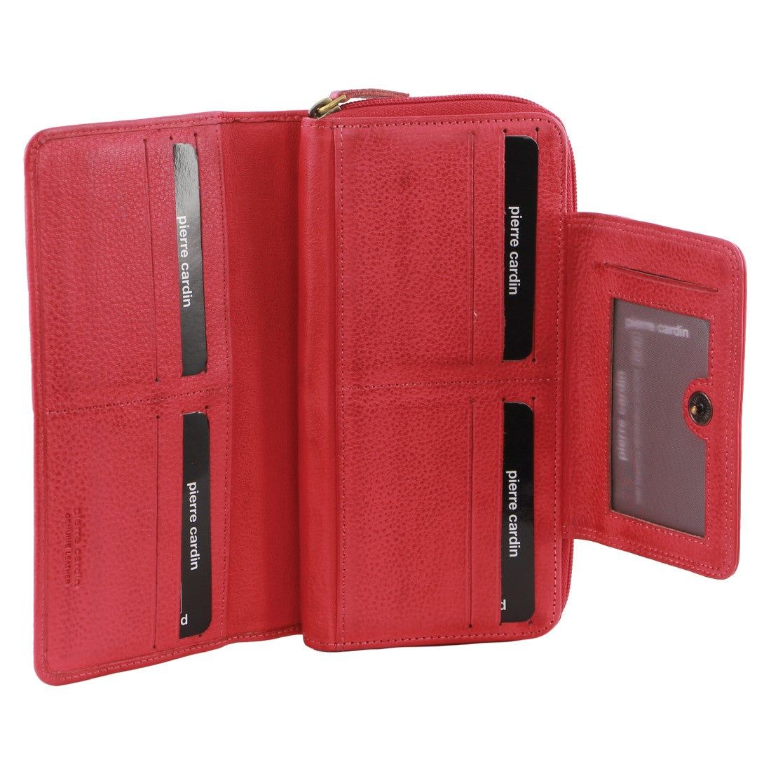 Carteiras Grandes Pierre Cardin Leather Bi-Fold Tab Wallet Feminino Rosa | 1953-EUTXY