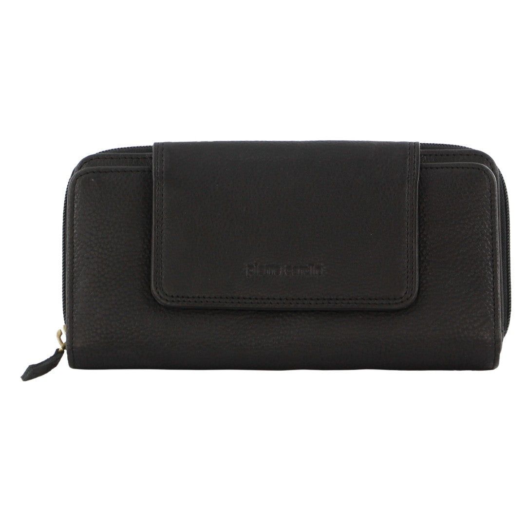 Carteiras Grandes Pierre Cardin Leather Bi-Fold Tab Wallet Feminino Pretas | 8456-UOXML