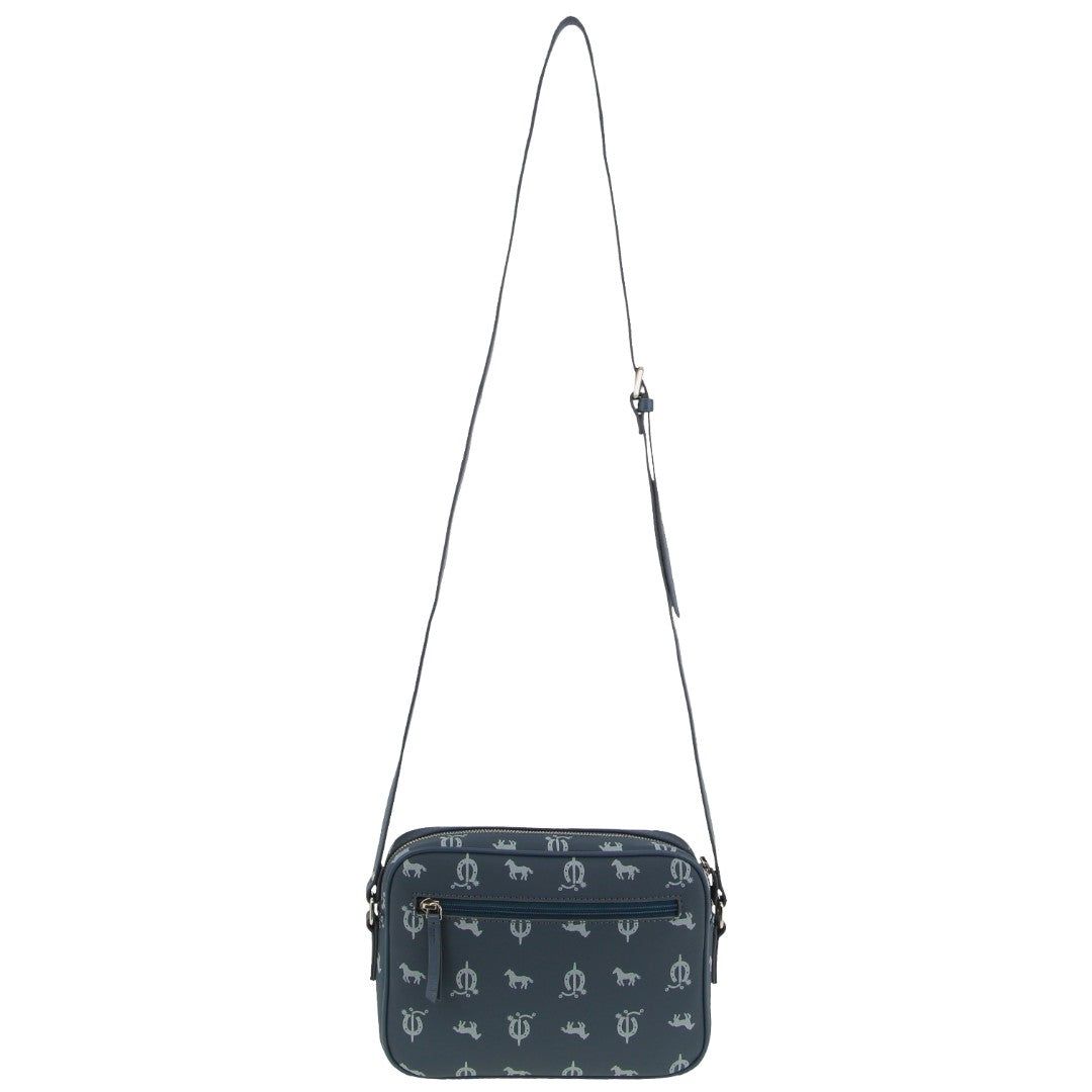 Clutch Pierre Cardin Canvas Leather Trim Square Cross-body Bag Feminino Azuis | 4398-QKUFD