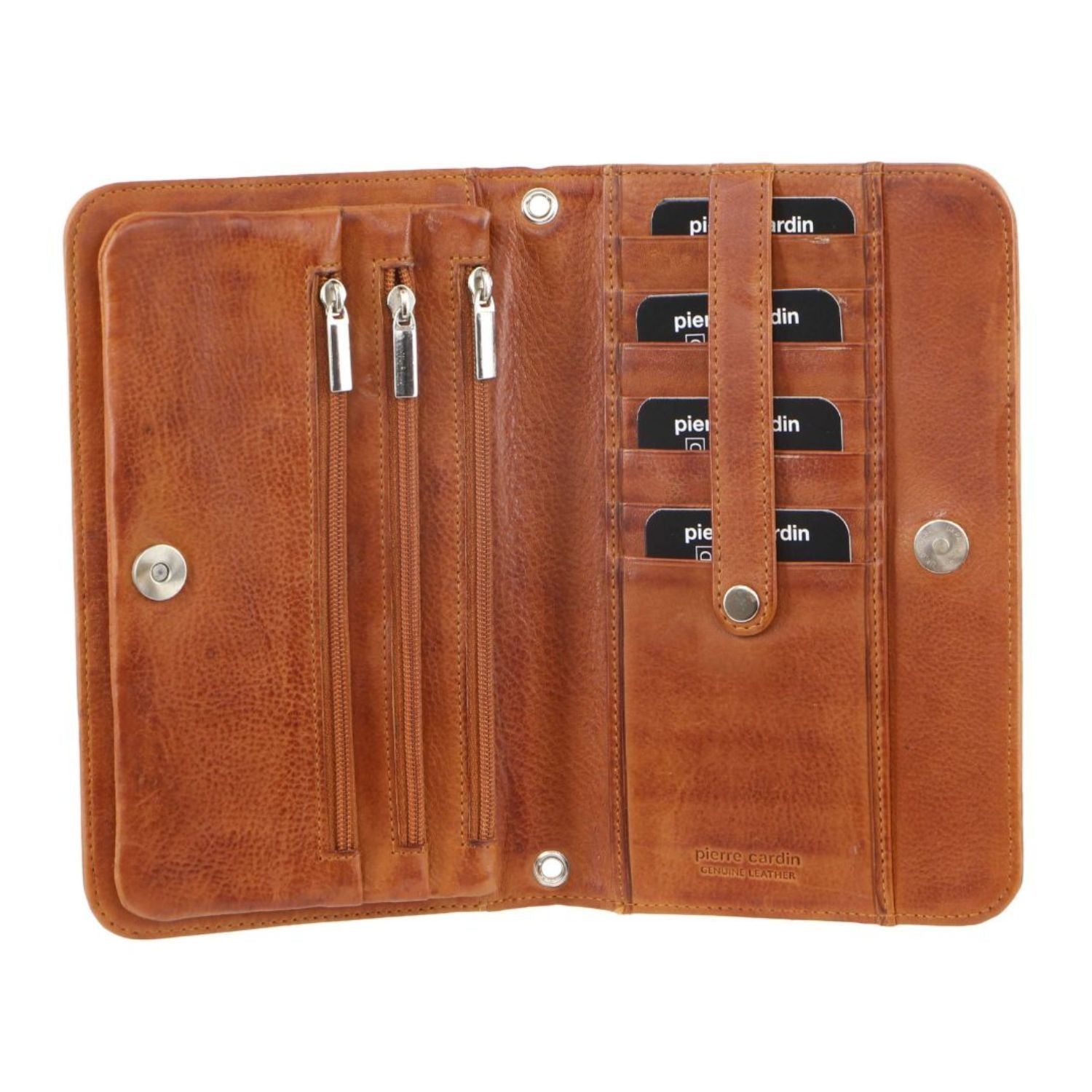 Clutch Pierre Cardin Genuine Leather Clutch Wallet Bag Feminino Marrom | 1958-HSVBZ