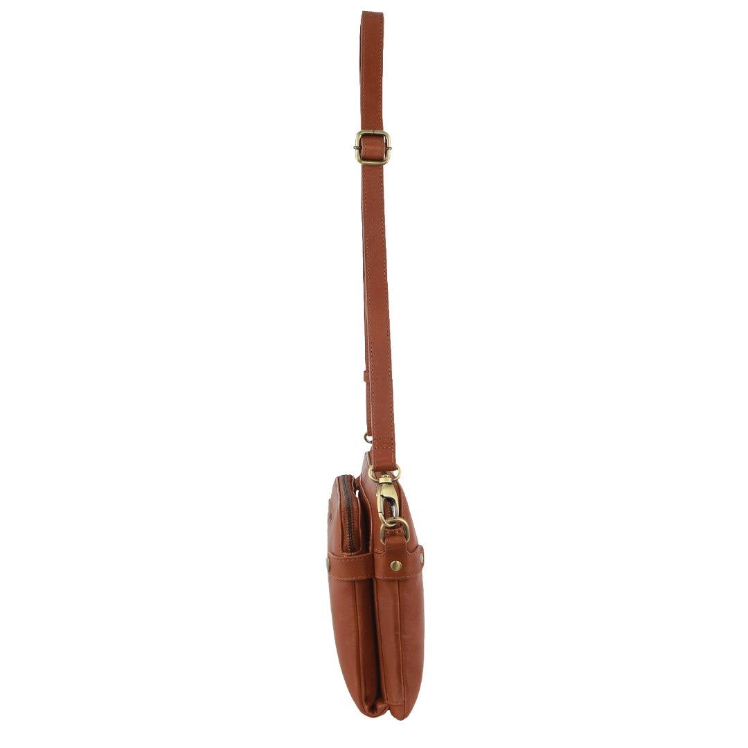 Clutch Pierre Cardin Leather Crossbody Bag Feminino Marrom | 9647-PXNFU