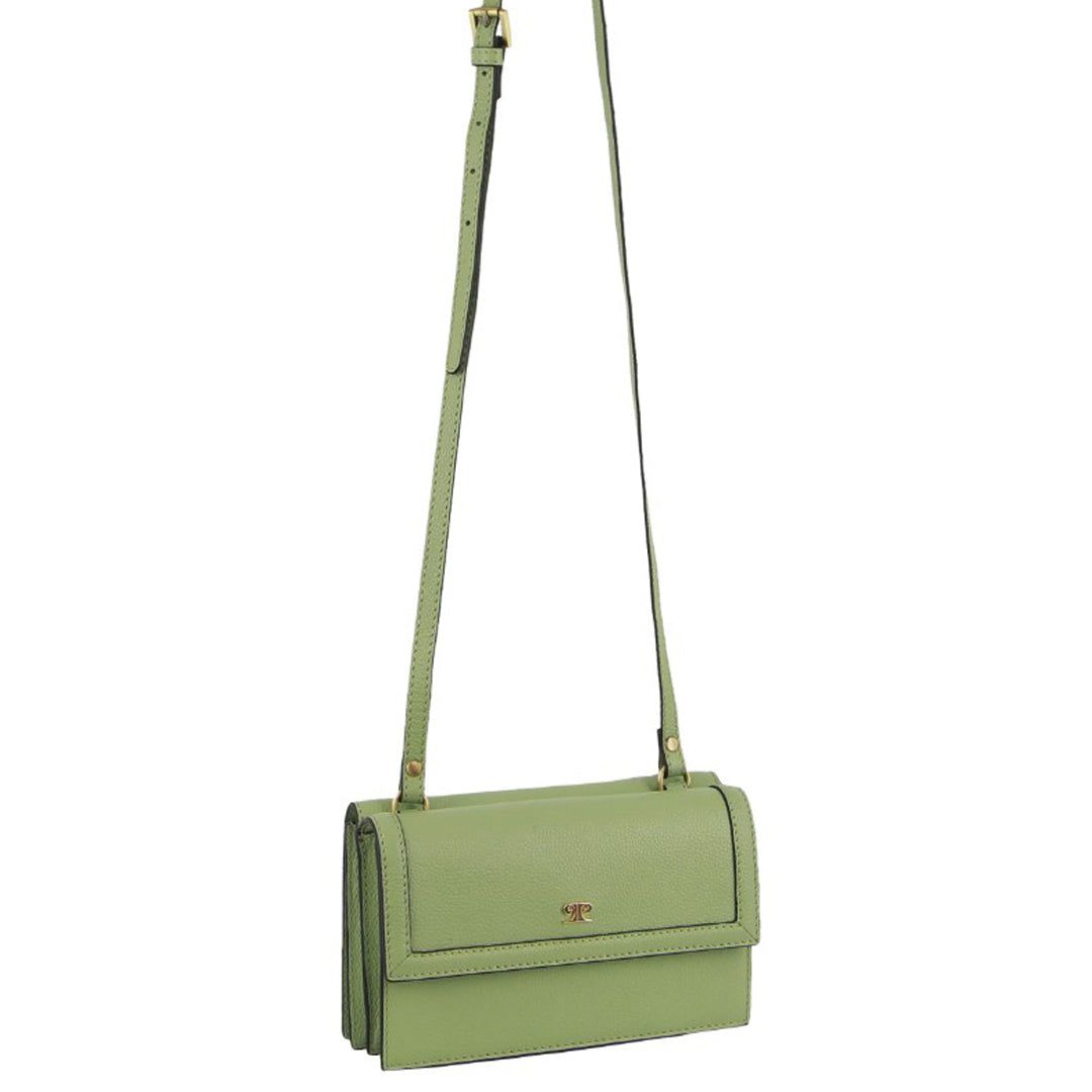 Clutch Pierre Cardin Leather Flap Over Cross-Body Bag Feminino Jade | 5467-CZAEV