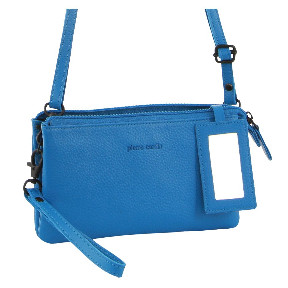 Clutch Pierre Cardin Leather Multiway Cross-Body Bag Feminino Luz Turquesa | 2937-QIUEN