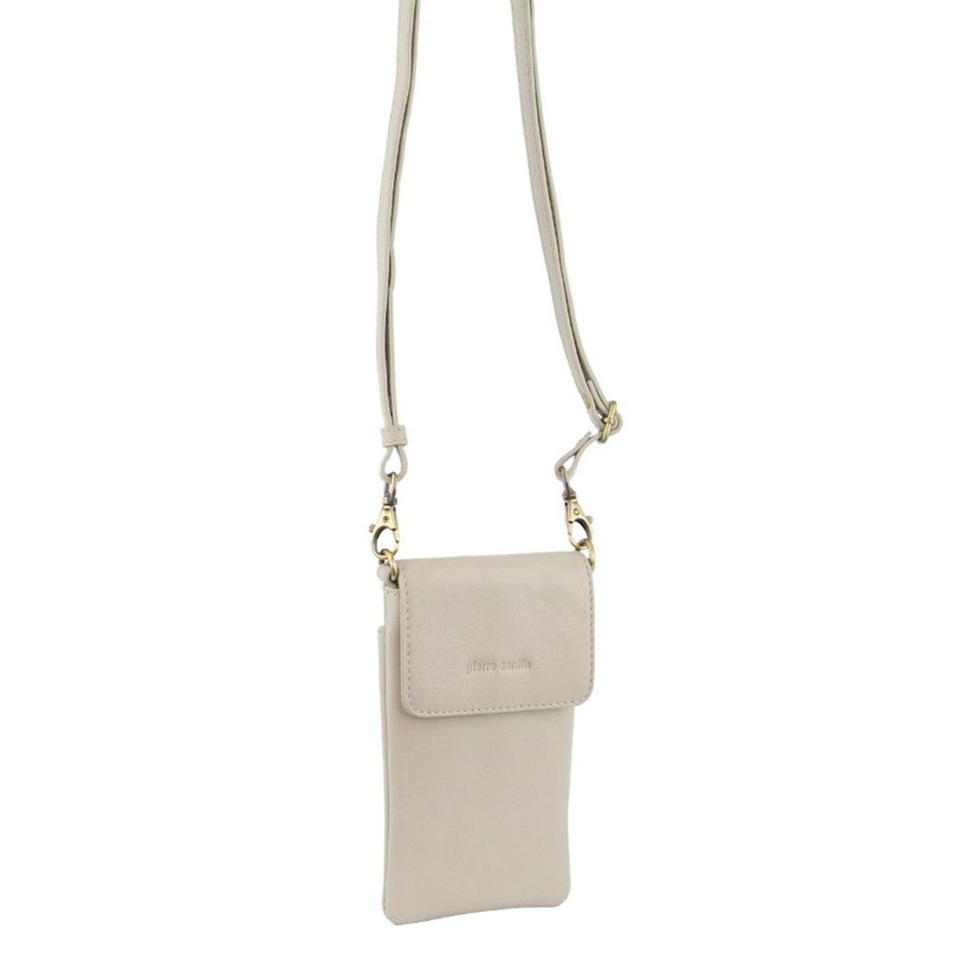 Clutch Pierre Cardin Leather Phone Cross-Body Bag Feminino Bege | 3519-EPTKR