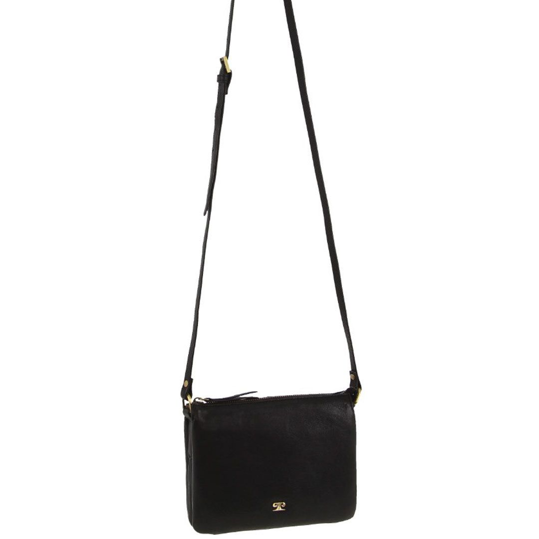 Clutch Pierre Cardin Leather Sleek Crossbody Bag Feminino Pretas | 2348-QZWAG