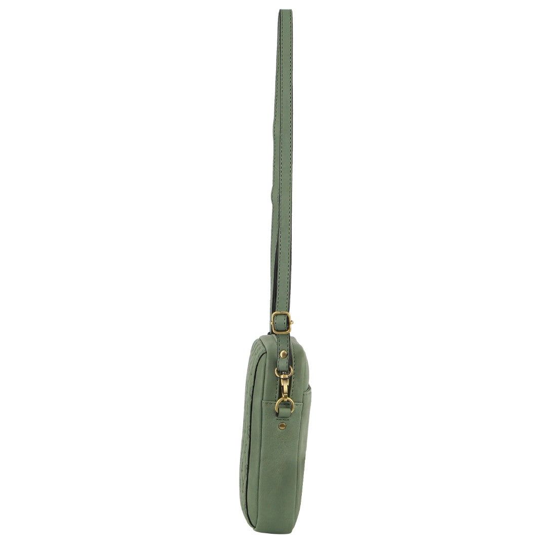 Clutch Pierre Cardin leather Textured Design Phone Bag Feminino Verde Oliva | 5849-MRZOS