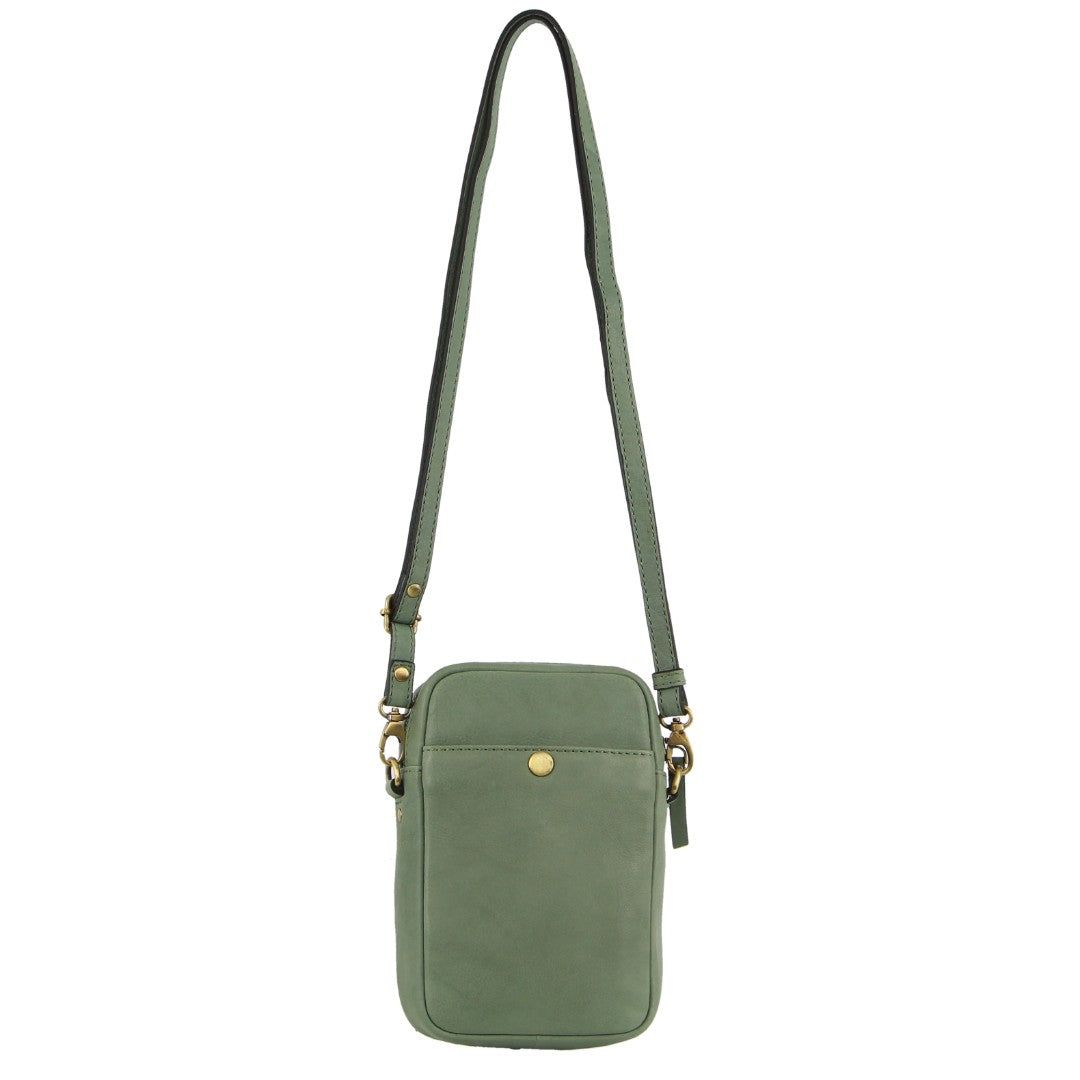 Clutch Pierre Cardin leather Textured Design Phone Bag Feminino Verde Oliva | 5849-MRZOS