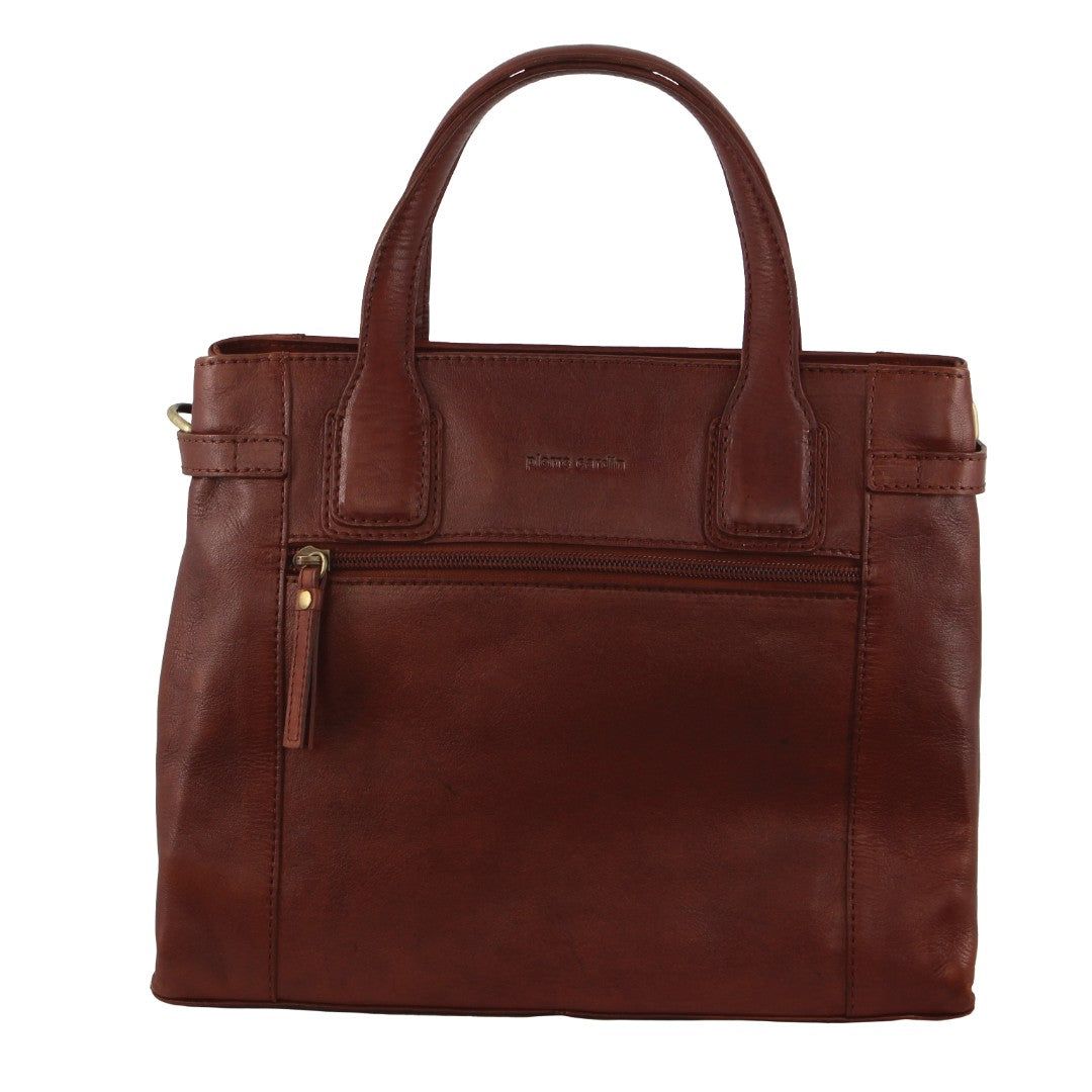 Handbags Pierre Cardin Leather Stitch-design Tote Bag Feminino Marrom | 8076-PVRSJ