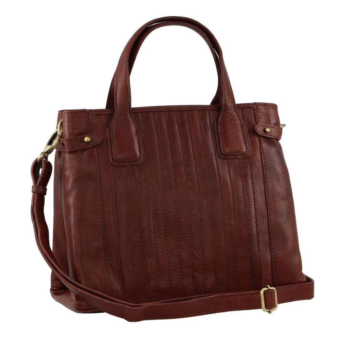 Handbags Pierre Cardin Leather Stitch-design Tote Bag Feminino Marrom | 8076-PVRSJ