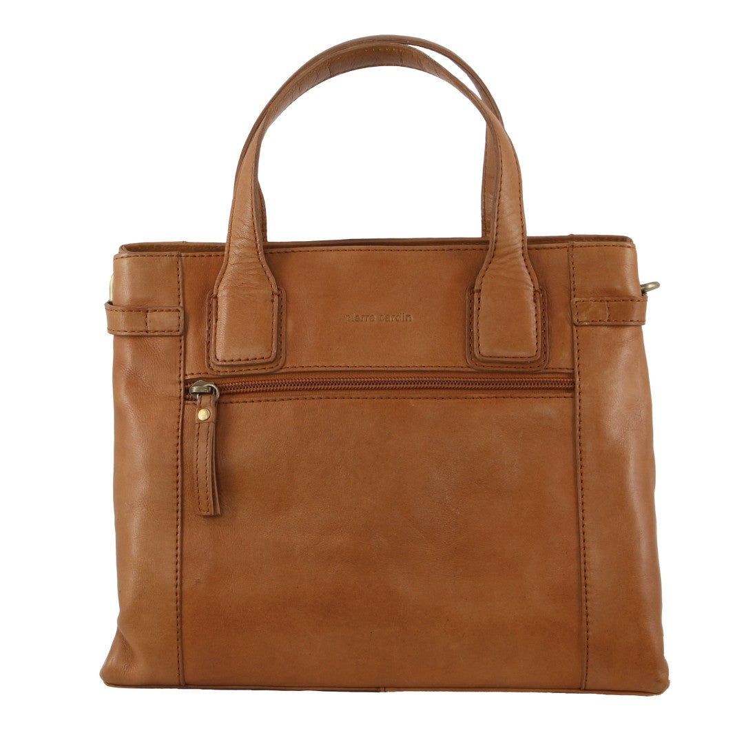 Handbags Pierre Cardin Leather Stitch-design Tote Bag Feminino Marrom | 7368-BTFSX