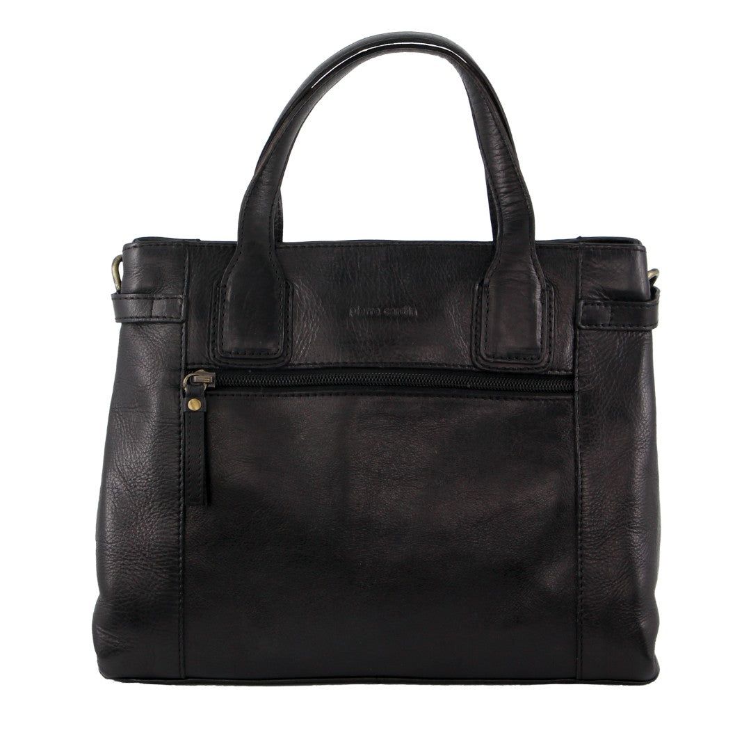 Handbags Pierre Cardin Leather Stitch-design Tote Bag Feminino Pretas | 3501-RAEDG