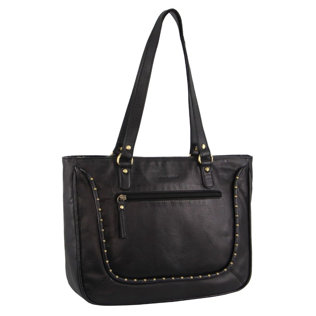 Handbags Pierre Cardin Leather Stud Detail Tote Bag Feminino Pretas | 2015-RKNIU