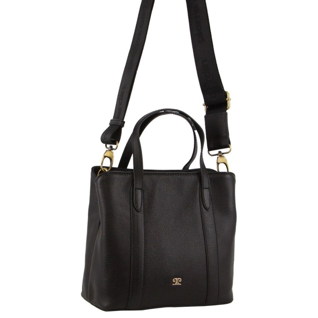 Handbags Pierre Cardin Leather Webbing Strap Tote Bag Feminino Pretas | 0278-KERNV