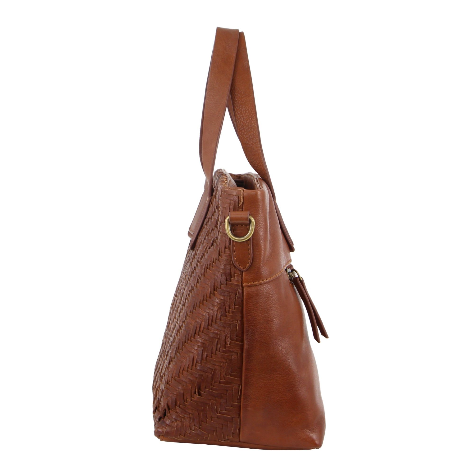 Handbags Pierre Cardin Woven Embossed Leather Tote Bag Feminino Marrom Escuro | 1436-POWIK