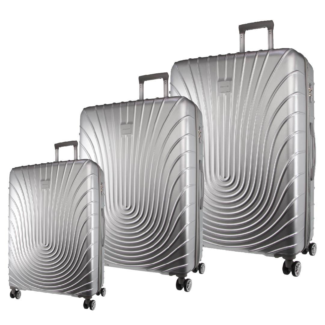 Hard Shell Cases Pierre Cardin Hard Shell 3-Piece Luggage Set Travel Prateadas | 1059-AQCHN