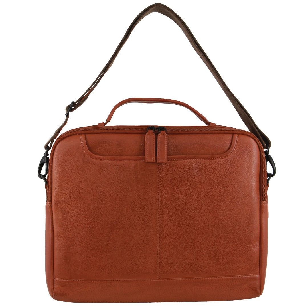Laptop Pierre Cardin Italian Leather Computer Bag Travel Marrom | 8026-NZAMQ
