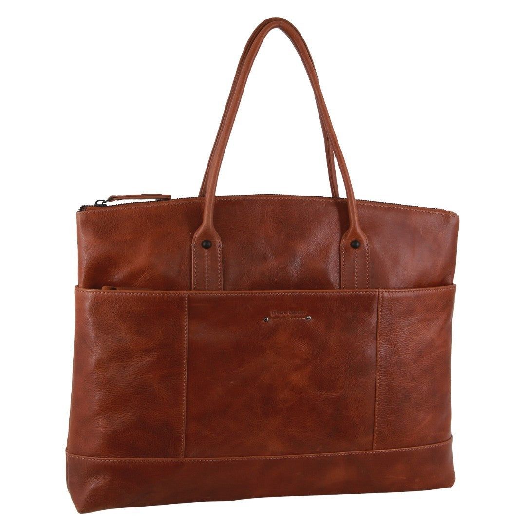 Laptop Pierre Cardin Leather Computer Bag Travel Marrom | 9687-MQOVY