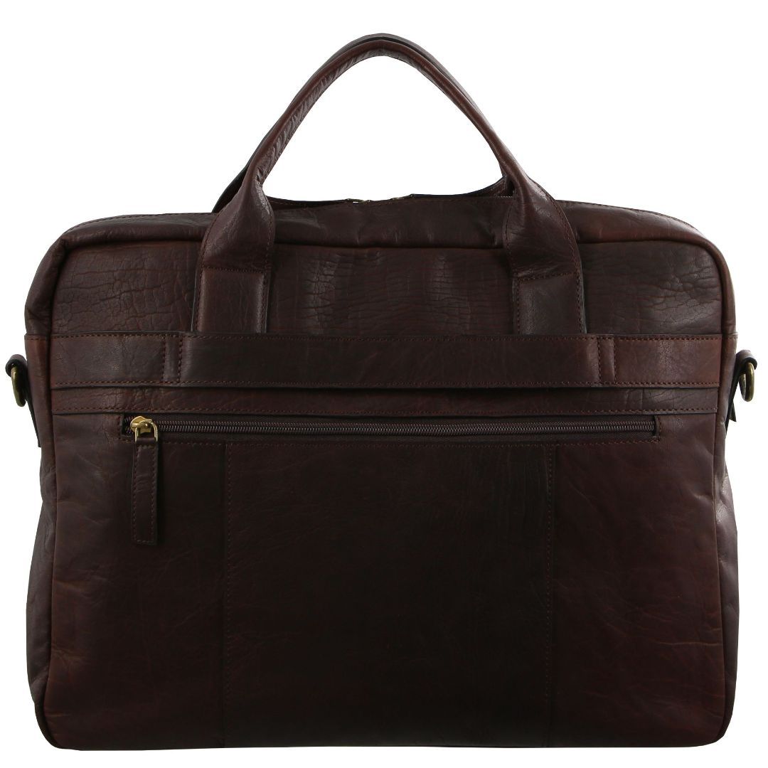 Laptop Pierre Cardin Rustic Leather Computer Bag Travel Marrom | 0986-COEMR