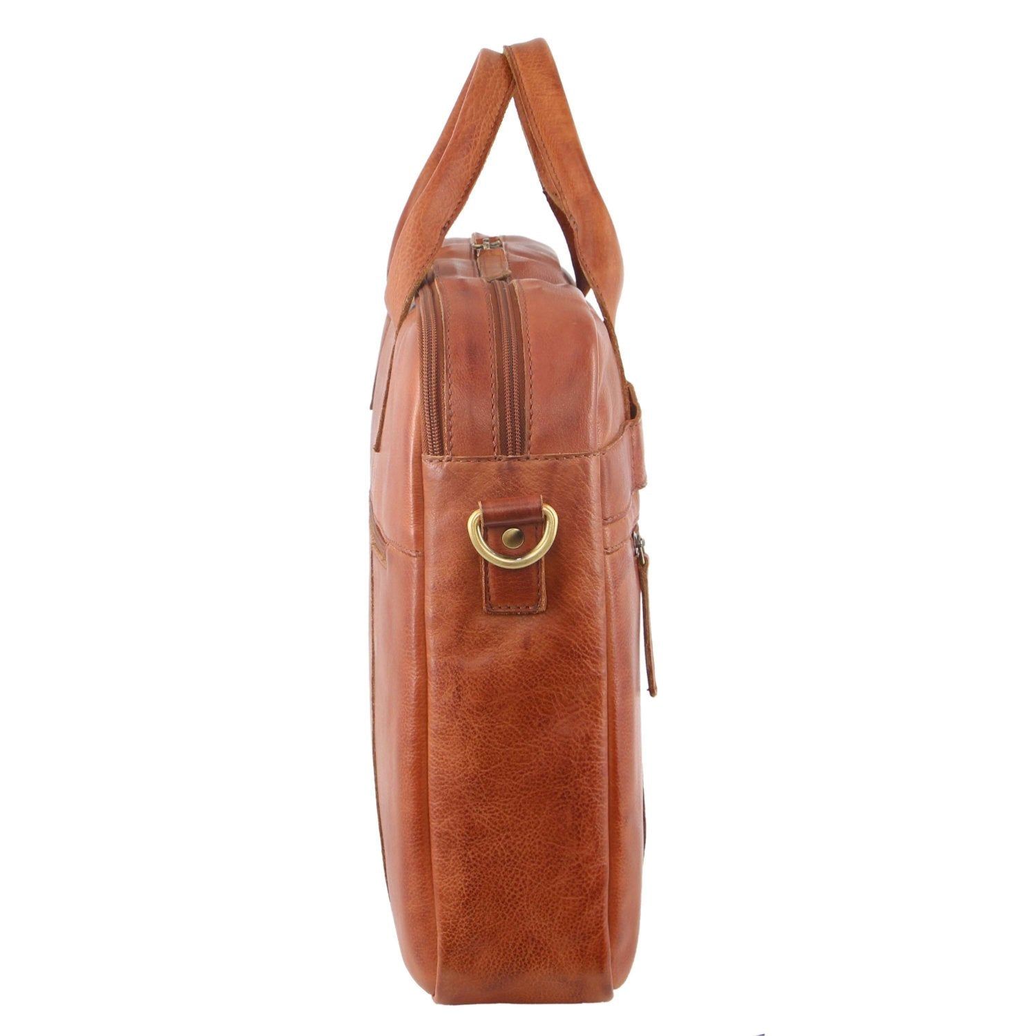 Laptop Pierre Cardin Rustic Leather Computer Bag Travel Marrom | 0275-QLJSC