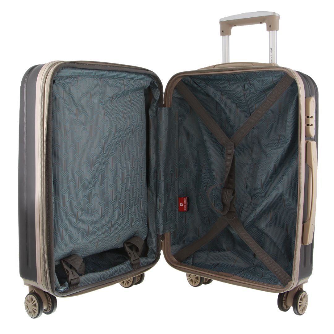 Malas De Viagem Pierre Cardin 54cm Cabin Hard-Shell Suitcase Travel Pretas | 5320-IGUSW