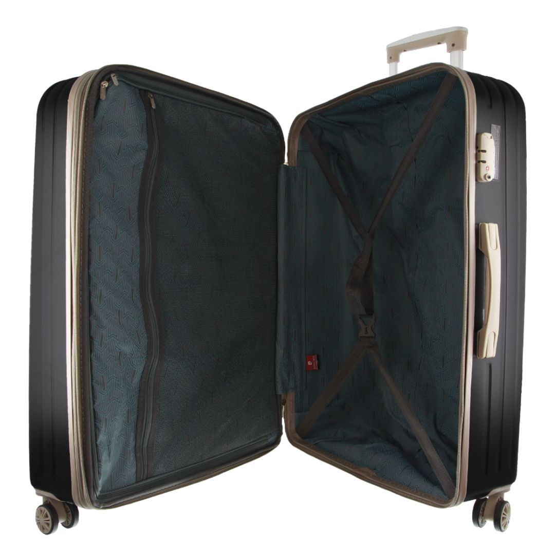 Malas De Viagem Pierre Cardin 80cm Large Hard-Shell Suitcase Travel Pretas | 4159-VONPM