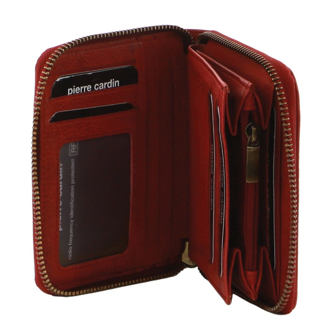 Medium Wallets Pierre Cardin Leather Zip around wallet Feminino Marrom | 3980-WEHMF
