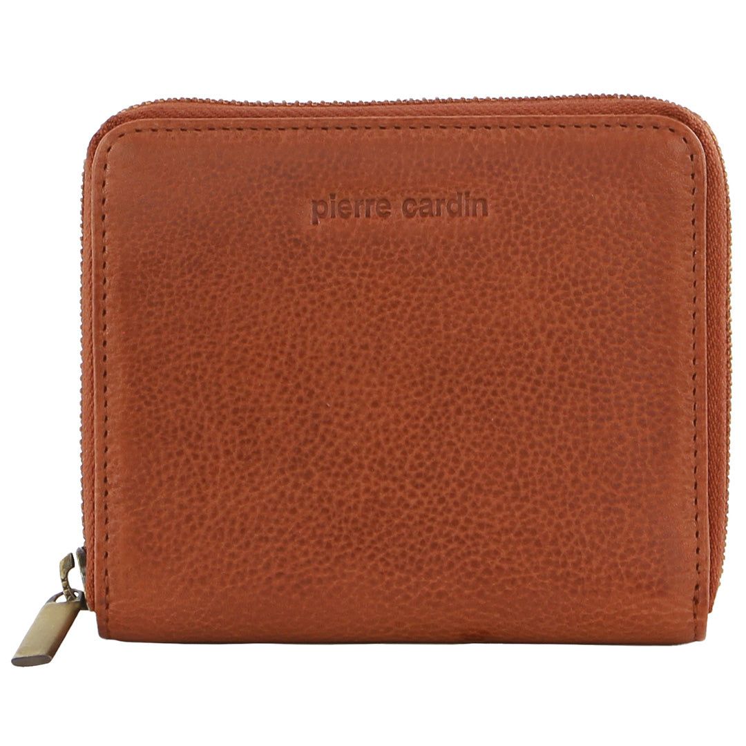 Medium Wallets Pierre Cardin Leather Zip around wallet Feminino Marrom | 3980-WEHMF