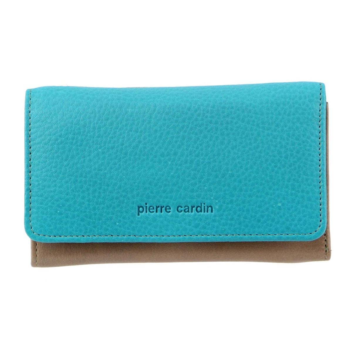Medium Wallets Pierre Cardin MultiColour Leather Tri-Fold Wallet Feminino Turquesa | 3182-EQXKT
