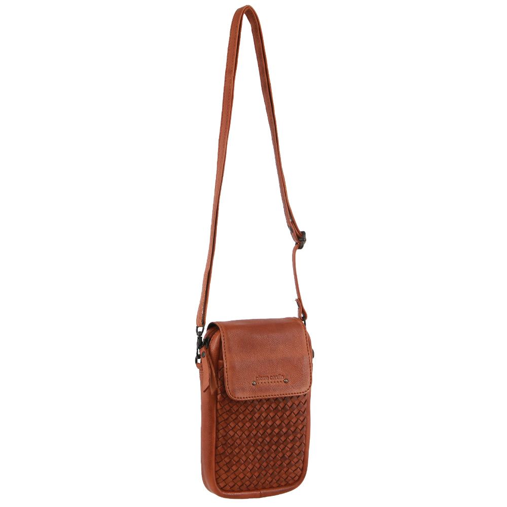 Mobile Phone Wallets Pierre Cardin Leather Embossed Woven Wallet Bag Feminino Marrom | 8179-KGZAJ