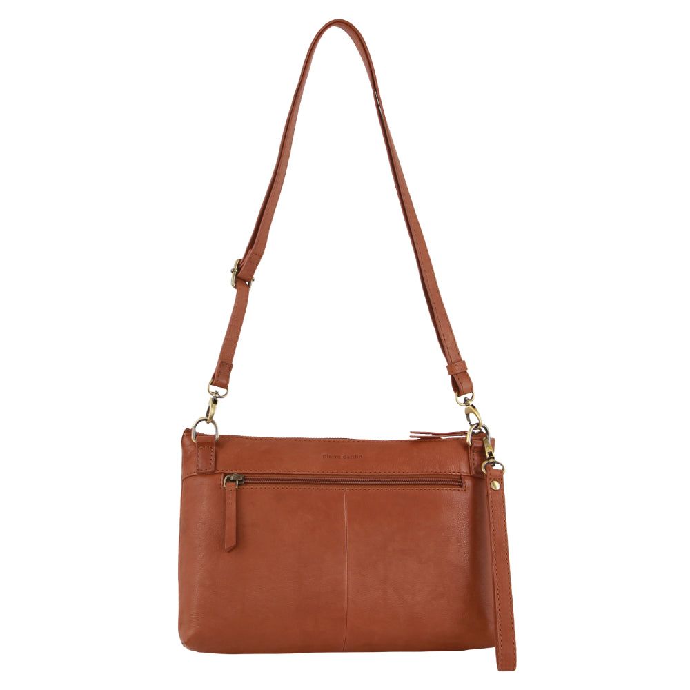 Mobile Phone Wallets Pierre Cardin Leather Wristlet Crossbody Bag Feminino Marrom | 6039-NTDPQ