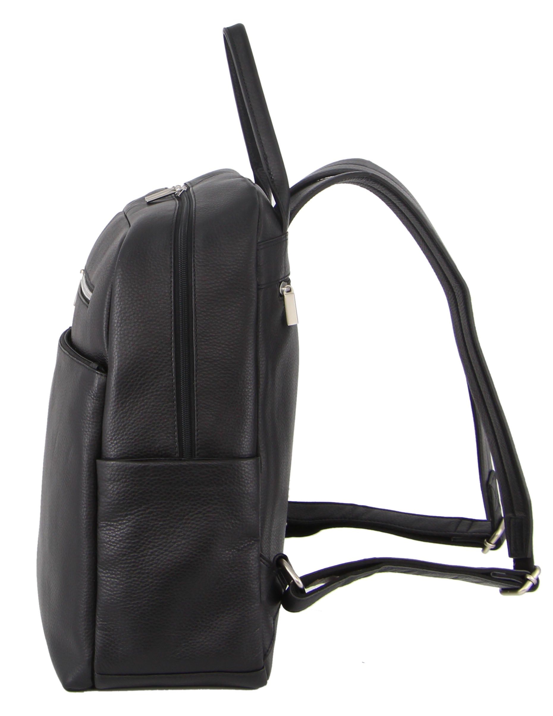 Mochilas Pierre Cardin Leather Laptop Business Backpack Masculino Pretas | 5287-TOJFU