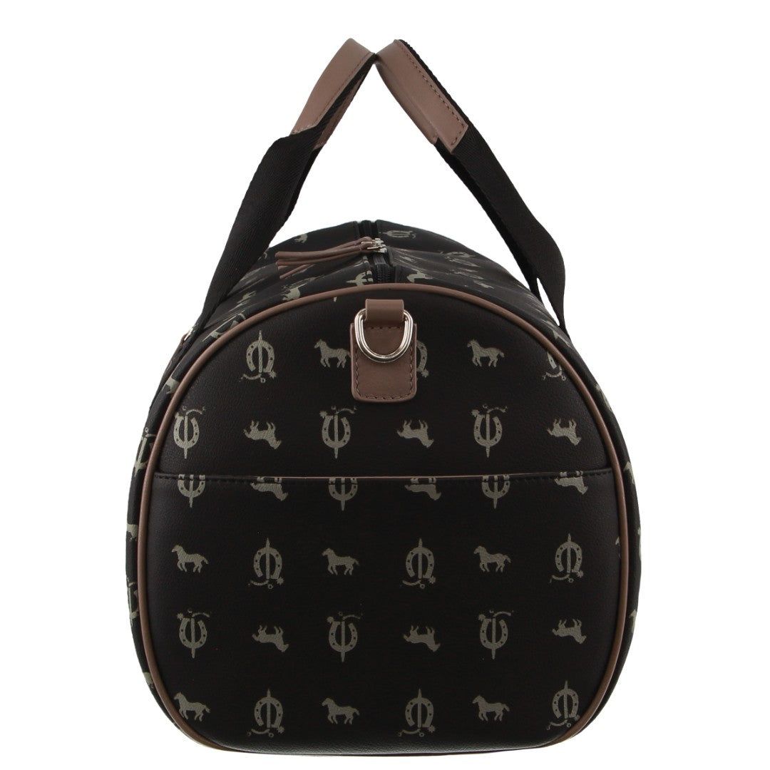 Overnight Bags Pierre Cardin Leather Canvas Print Design Duffle Bag Masculino Pretas | 9512-HLOYB