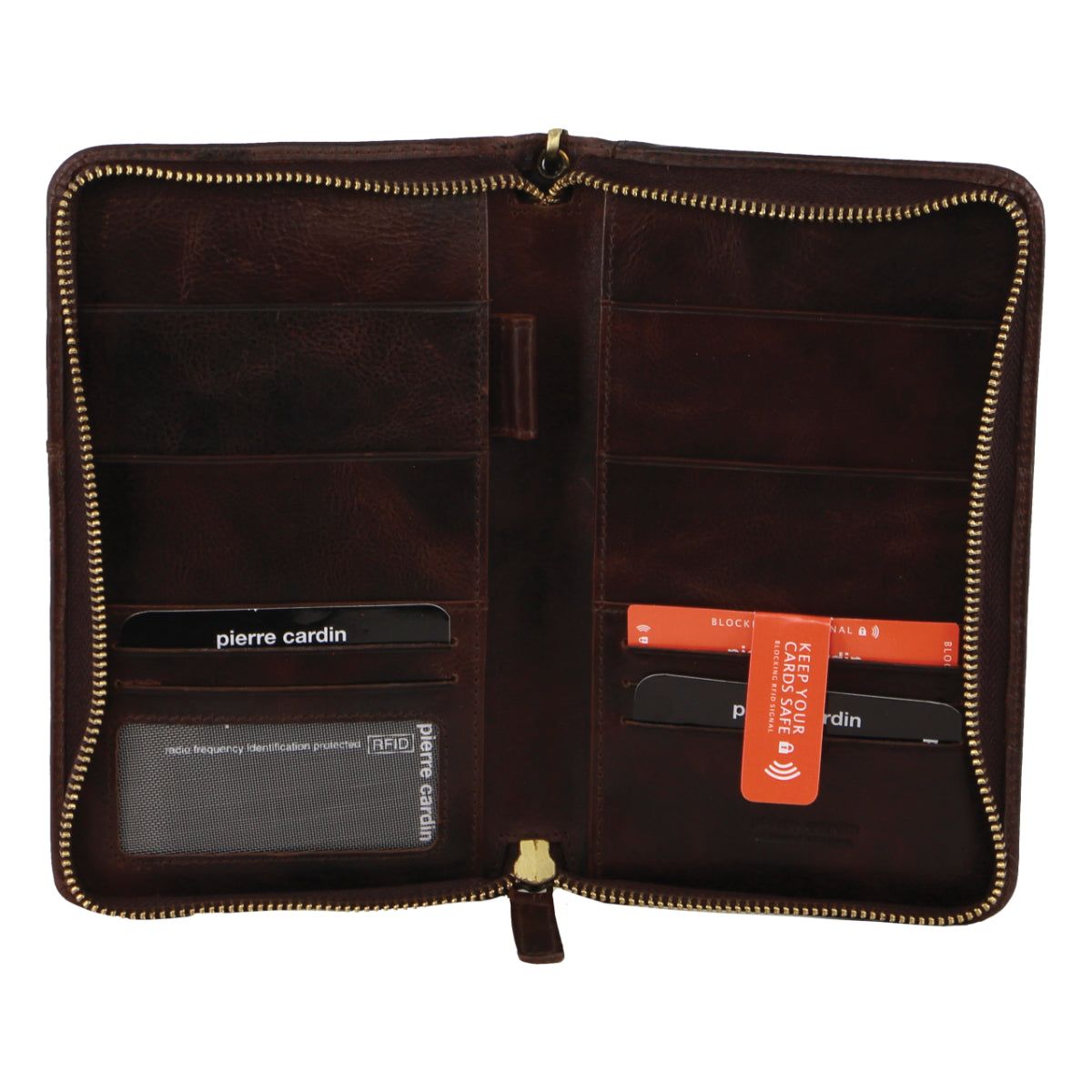 Passport Wallets Pierre Cardin Italian Leather Passport Wallet Masculino Chocolate | 6154-PXFAD