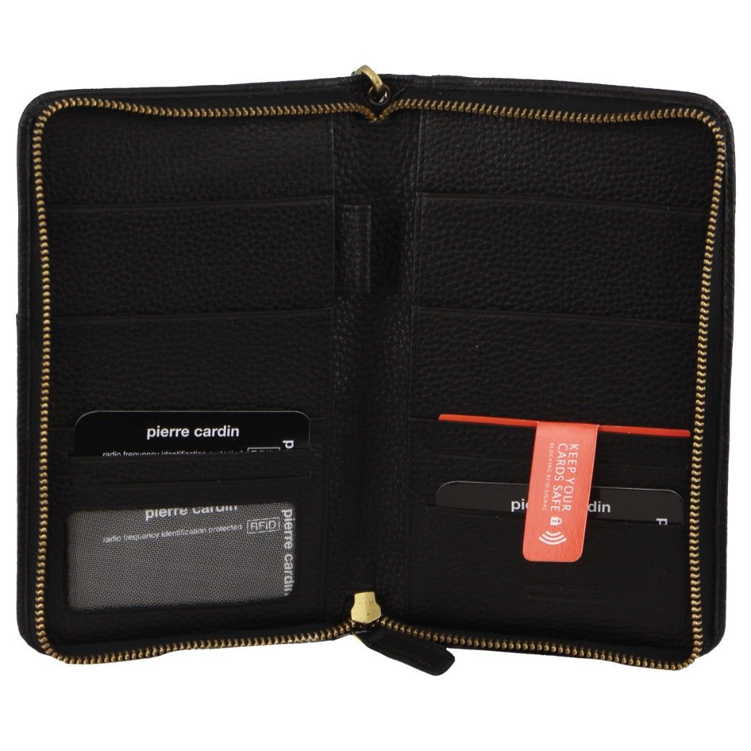 Passport Wallets Pierre Cardin Italian Leather Passport Wallet Masculino Pretas | 4829-HUIRQ