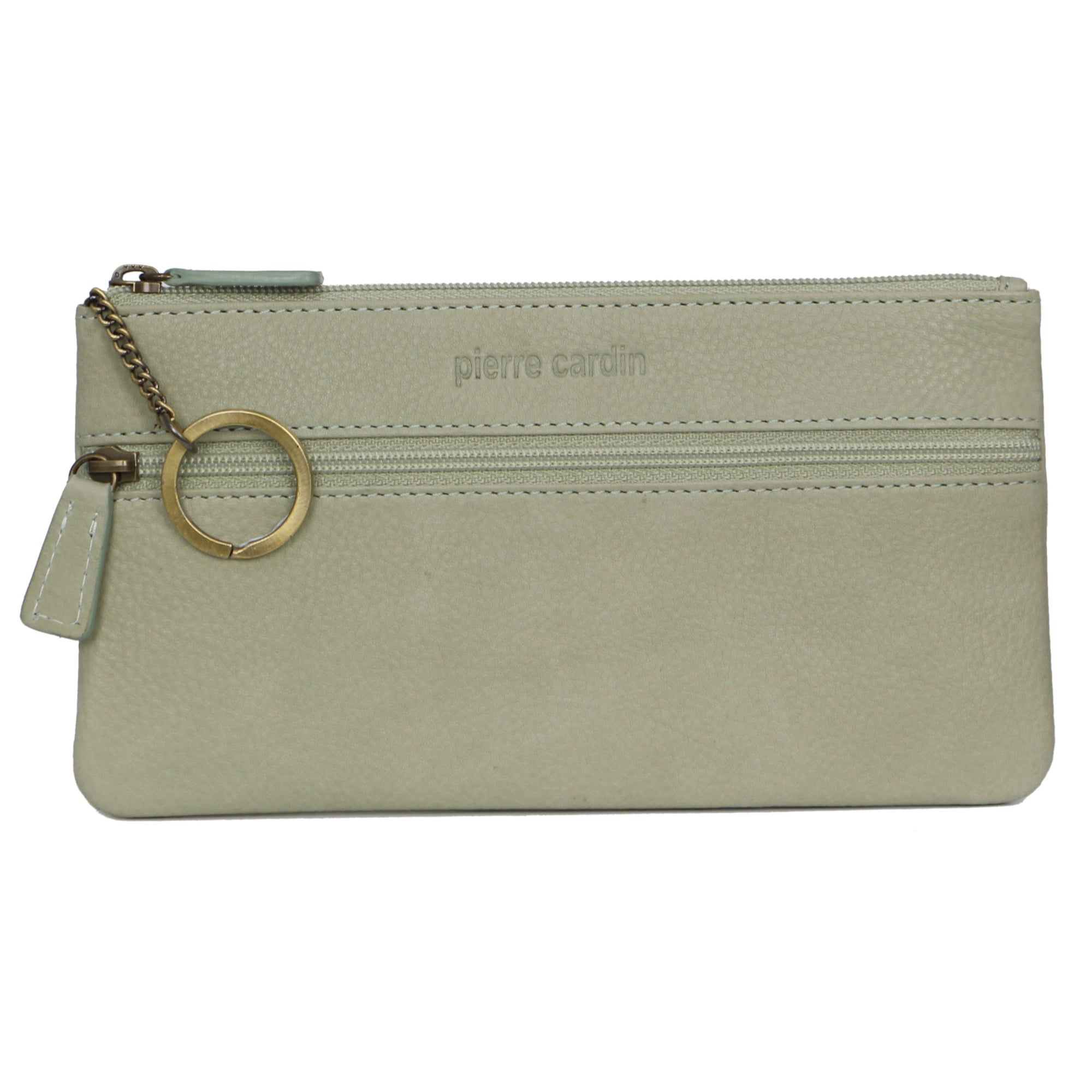 Porta Moedas Pierre Cardin Genuine Leather Coin Purse Feminino Verdes | 3529-HUKDB