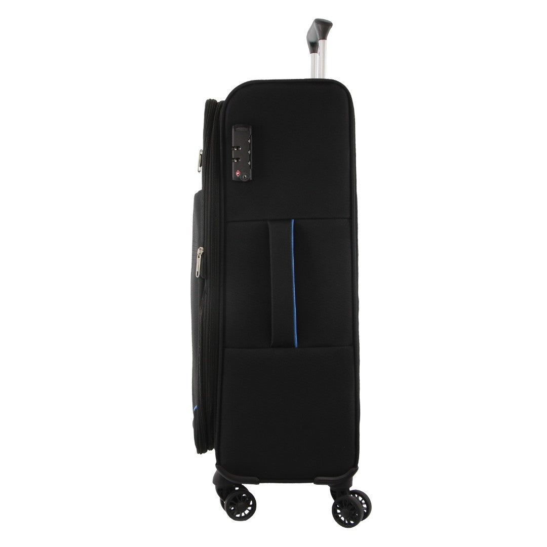 Soft Shell Cases Pierre Cardin 68cm MEDIUM Soft Shell Suitcase Travel Pretas | 0196-BZIGX