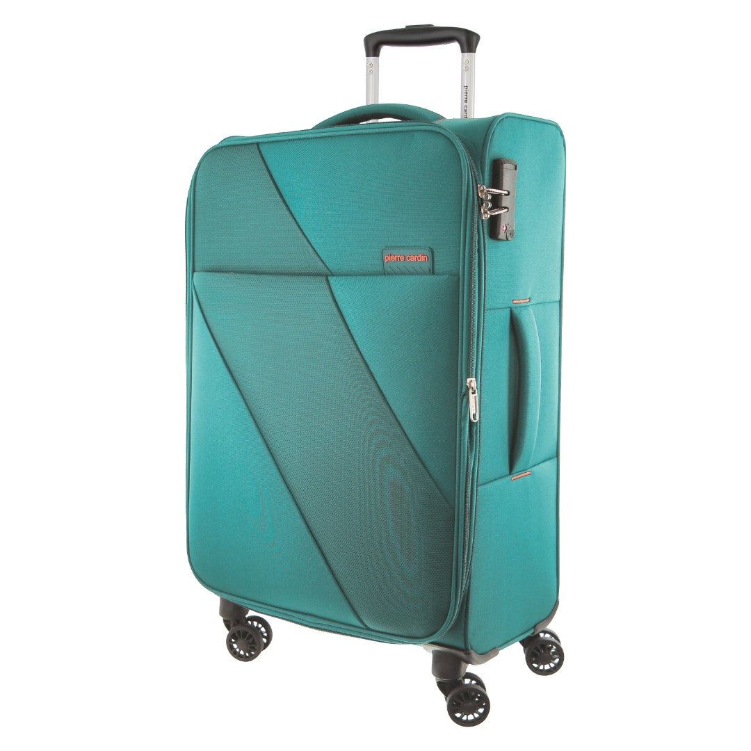 Soft Shell Cases Pierre Cardin 68cm MEDIUM Soft Shell Suitcase Travel Turquesa | 4015-KLANX
