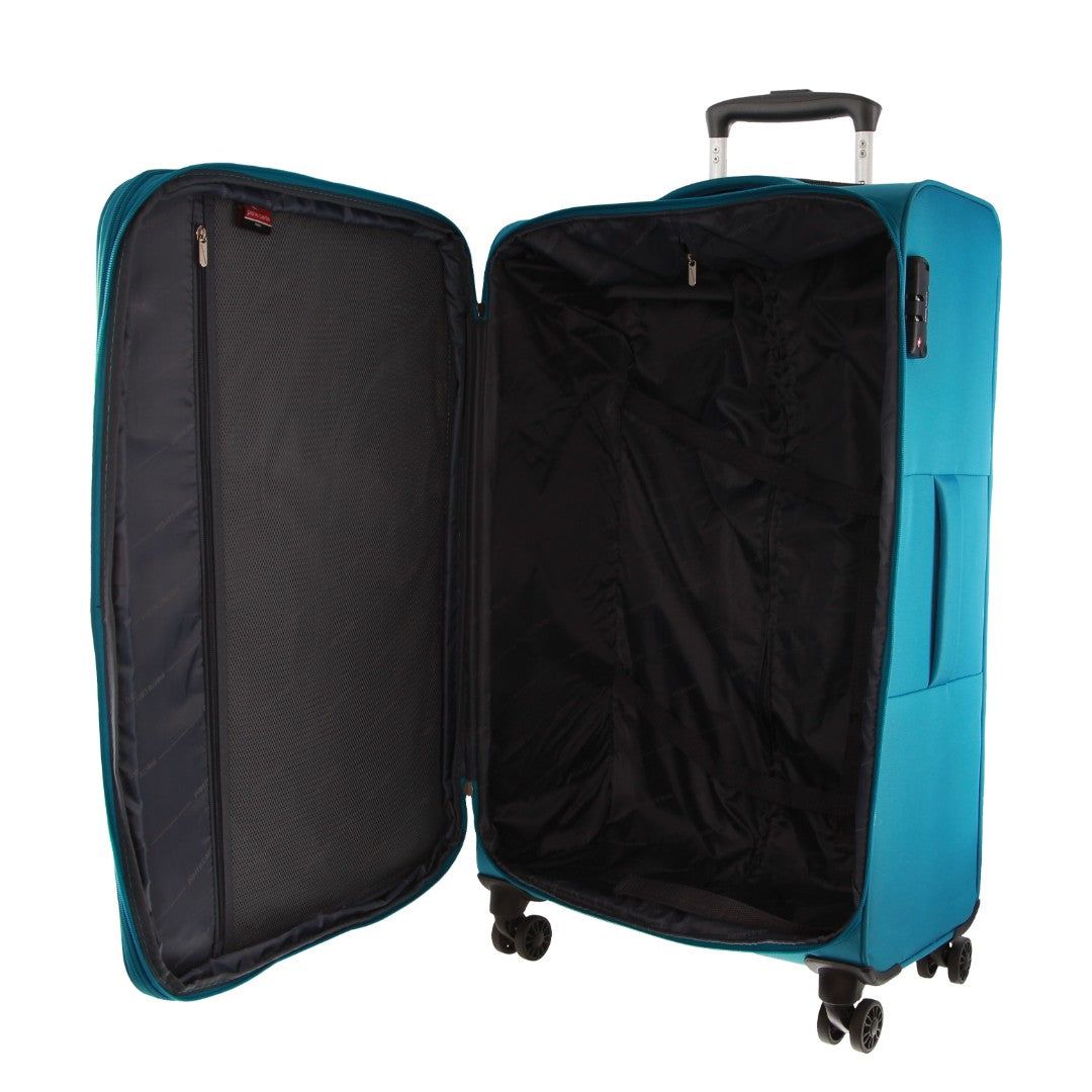 Soft Shell Cases Pierre Cardin 76cm LARGE Soft Shell Suitcase Travel Turquesa | 0962-NCMGP