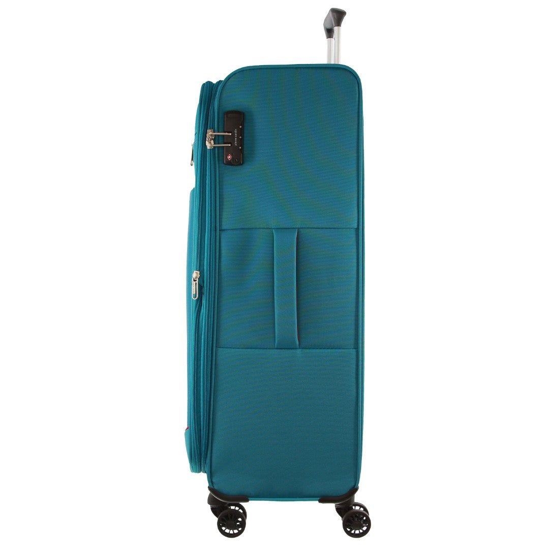Soft Shell Cases Pierre Cardin 76cm LARGE Soft Shell Suitcase Travel Turquesa | 0962-NCMGP