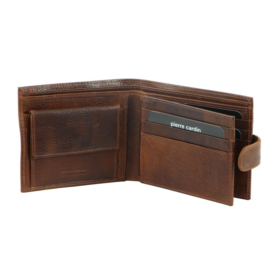 Tab Wallets Pierre Cardin Italian Leather Wallet Card Holder Masculino Marrom | 9475-JXTLY