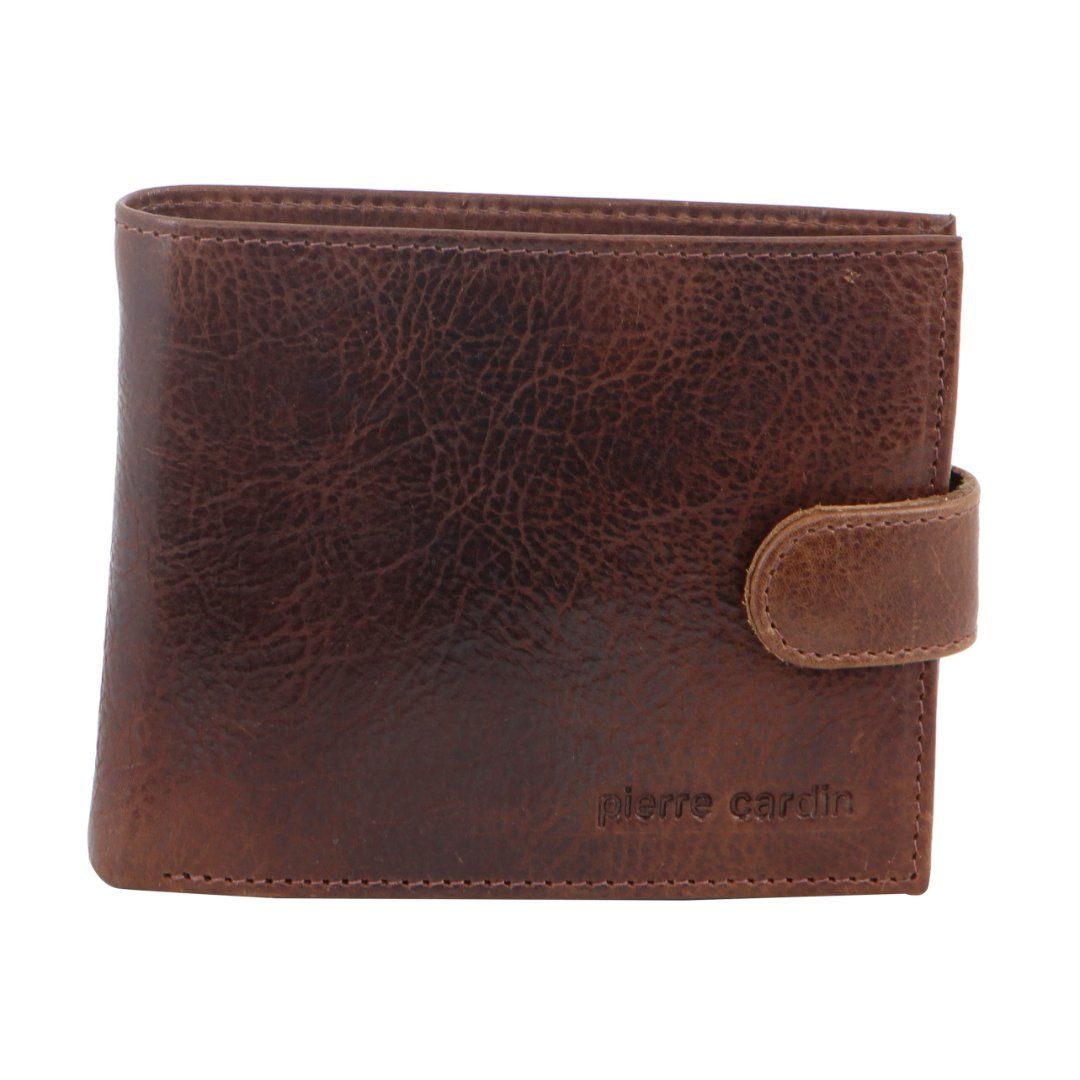 Tab Wallets Pierre Cardin Italian Leather Wallet Card Holder Masculino Marrom | 9475-JXTLY