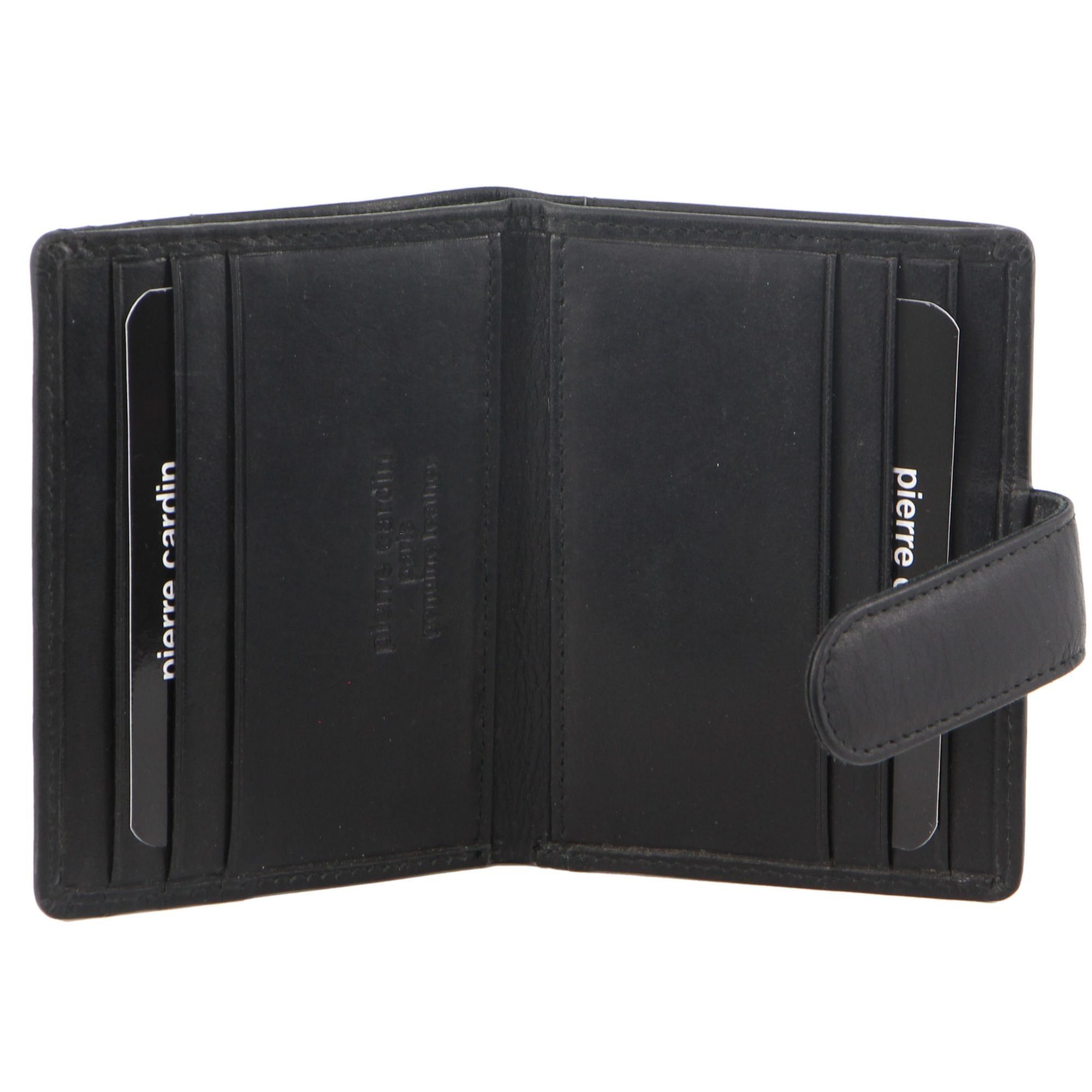 Tab Wallets Pierre Cardin Leather Bi-Fold Card Holder Wallet Masculino Pretas | 8536-ZKMNS