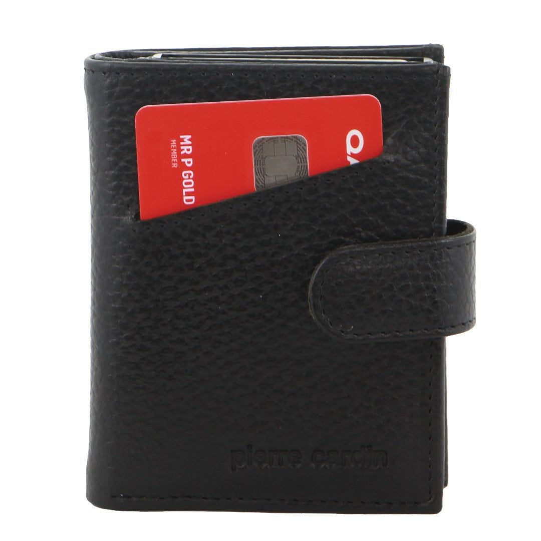 Tab Wallets Pierre Cardin Leather Smart Slide Card Holder Tab Wallet Masculino Pretas | 4526-DSPVH